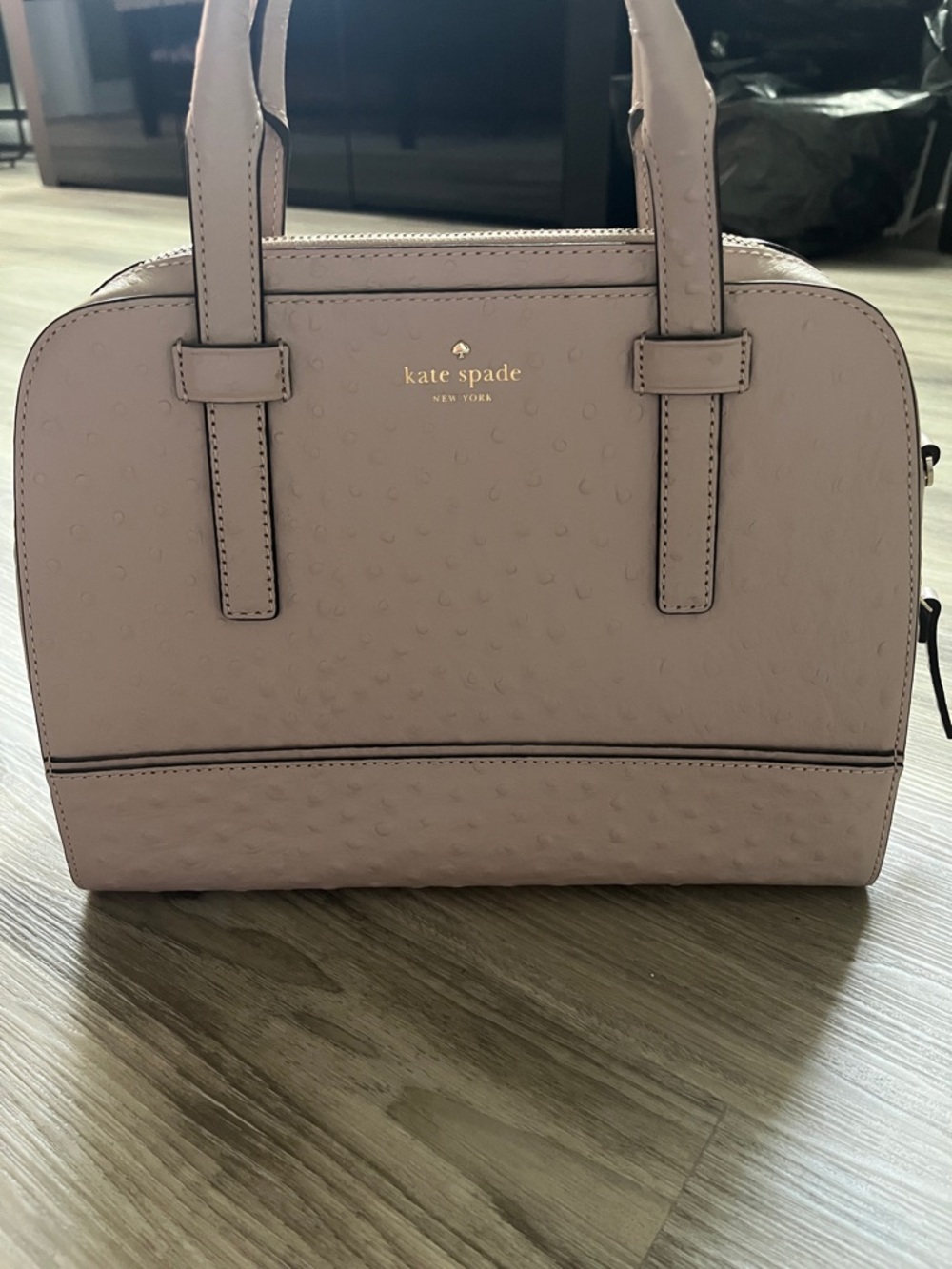 kate spade Blush Pink Dome Satchel with Gold Logo